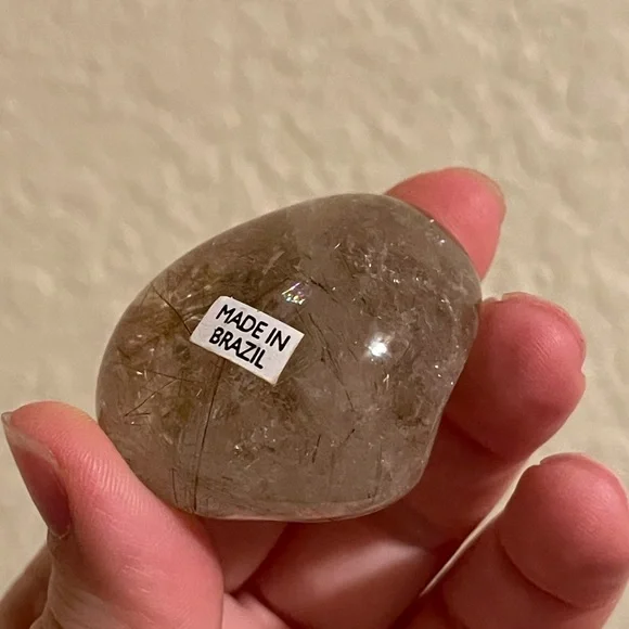 Rutilated Quartz polished lens from Brazil - Picture 4 of 5